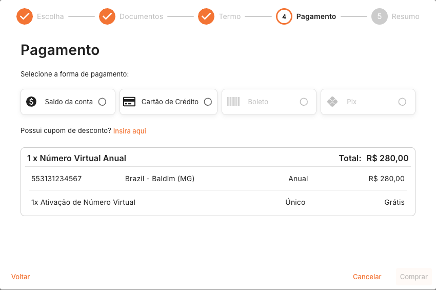 Pagamento da portabilidade