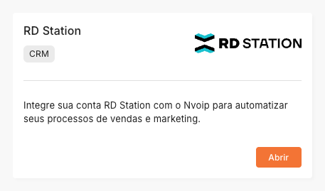 Card da integração RD Station