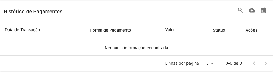 Tabela de Histórico de Pagamentos